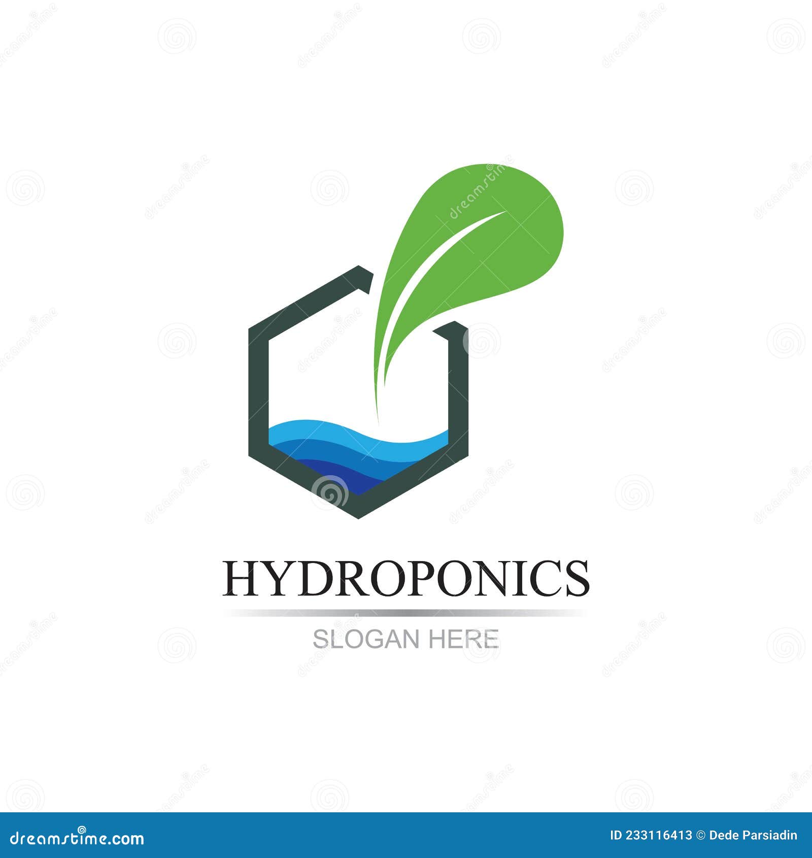 Hydroponics Logo Vector Illustration Design Template Stock Vector