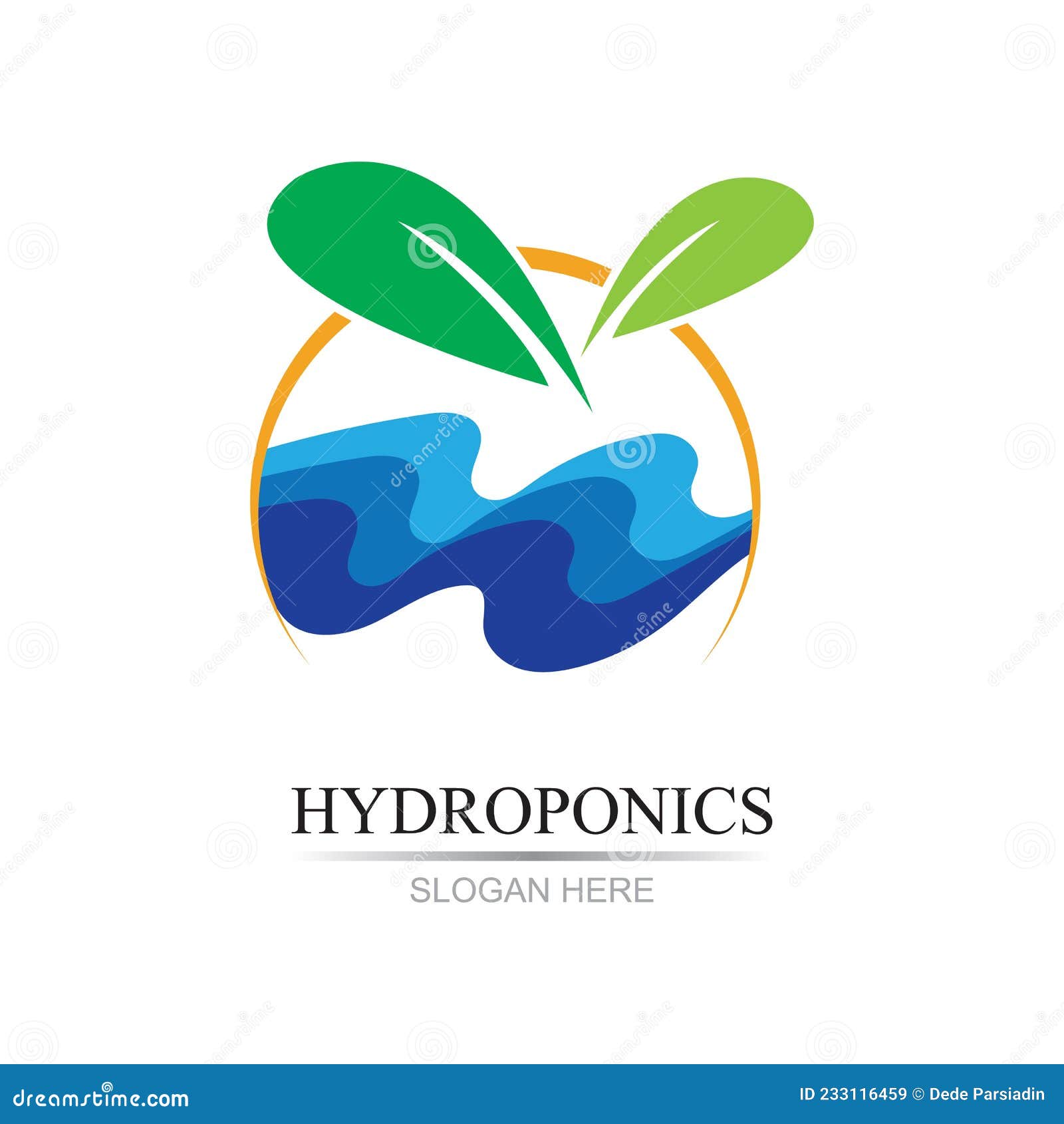 Hydroponics Logo Vector Illustration Design Template Stock Vector