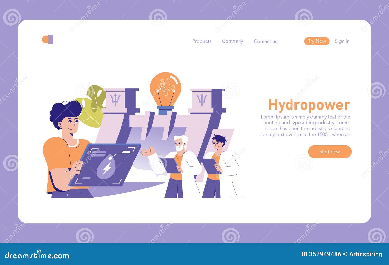 hydropower. flat  