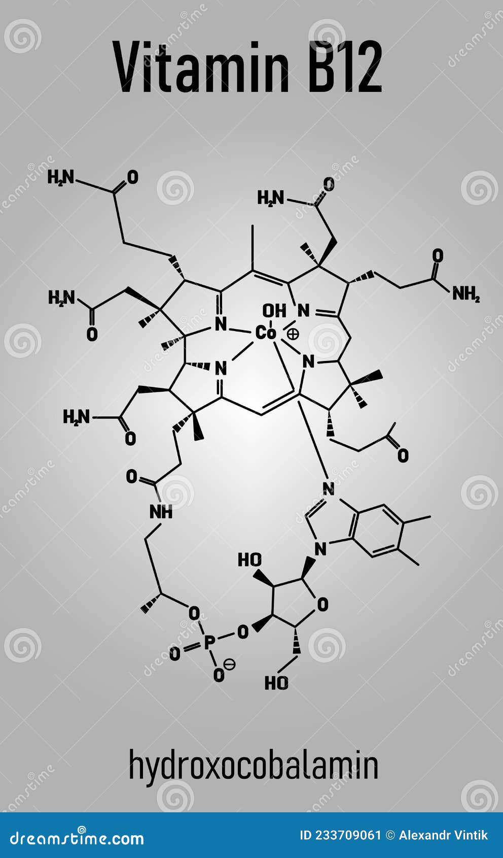 Hydroxocobalamin Vitamin B12 Molecule. Often Given Therapeutically in
