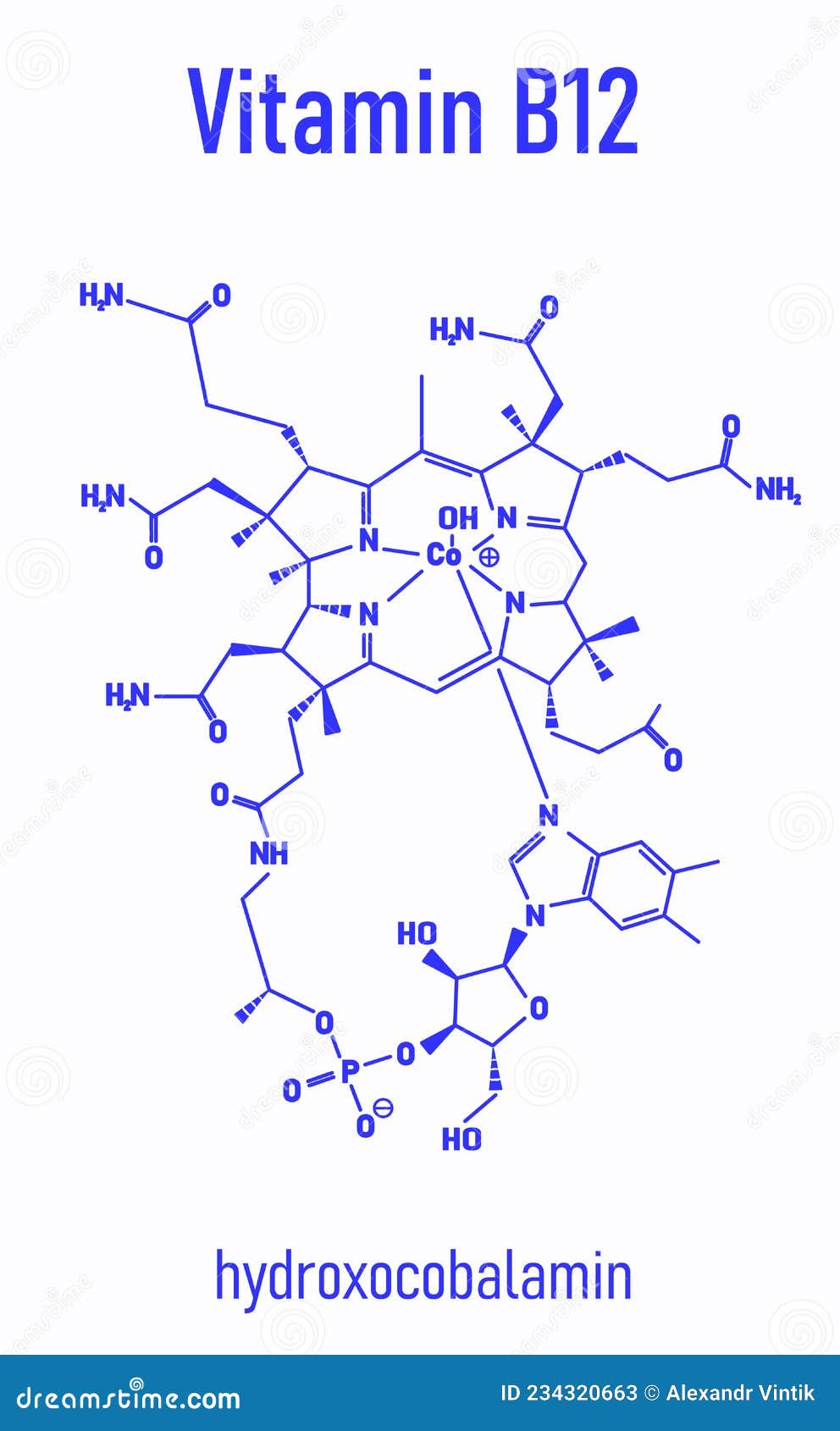 Hydroxocobalamin Vitamin B12 Molecule. Often Given Therapeutically in