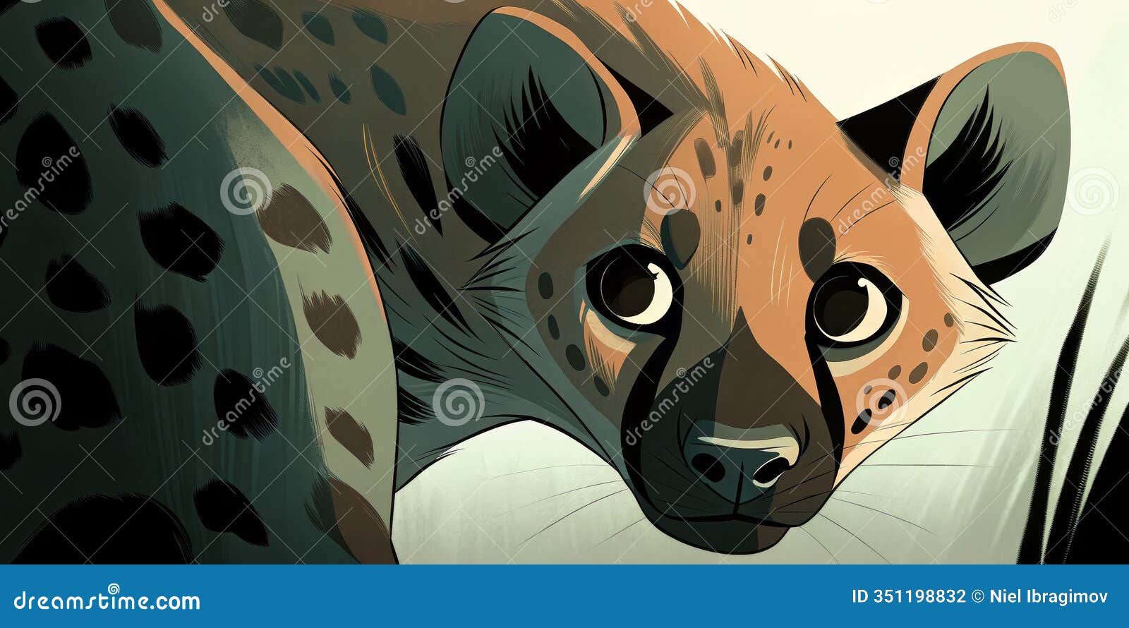 hyena  on a white background