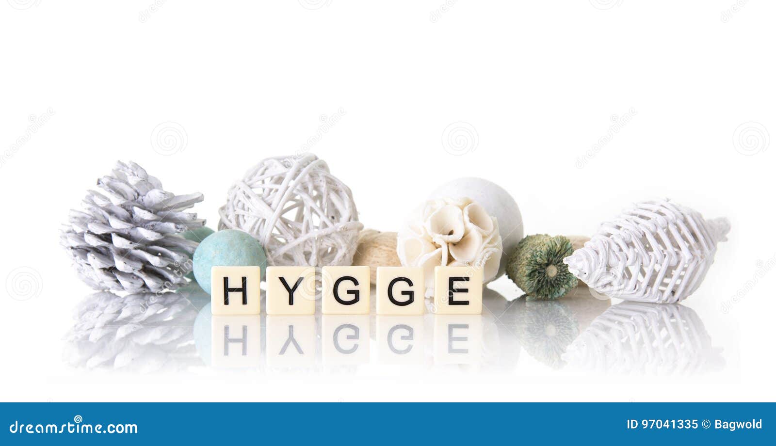 hygge spelt with word tiles