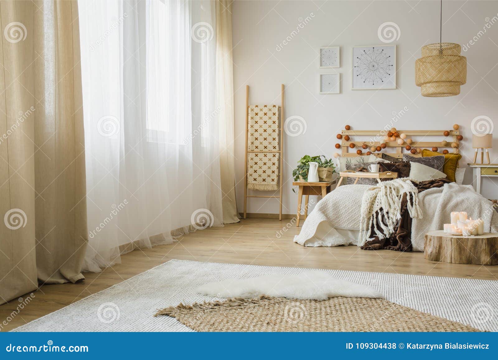 hygge style bedroom interior