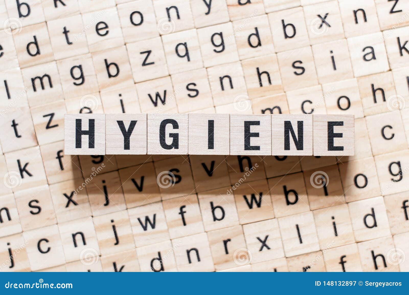 hygien word concept on cubes