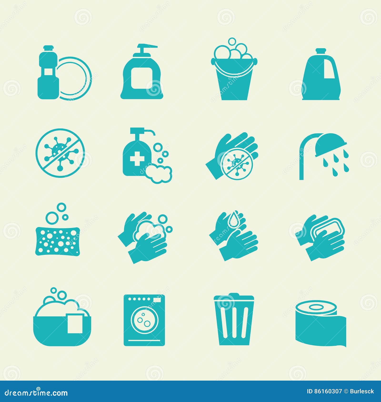 hygiene and cleaning icons. washing antiseptic, personal home care  signs