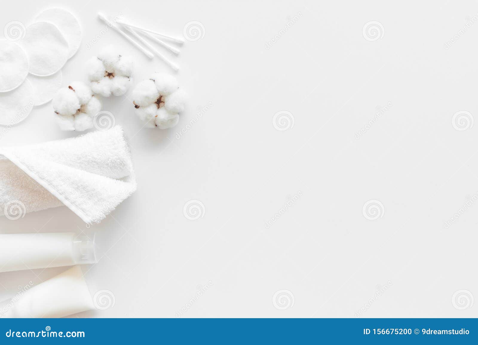 Download Hygiene Cotton Swabs, Pads And Cream For Pattern On White ...