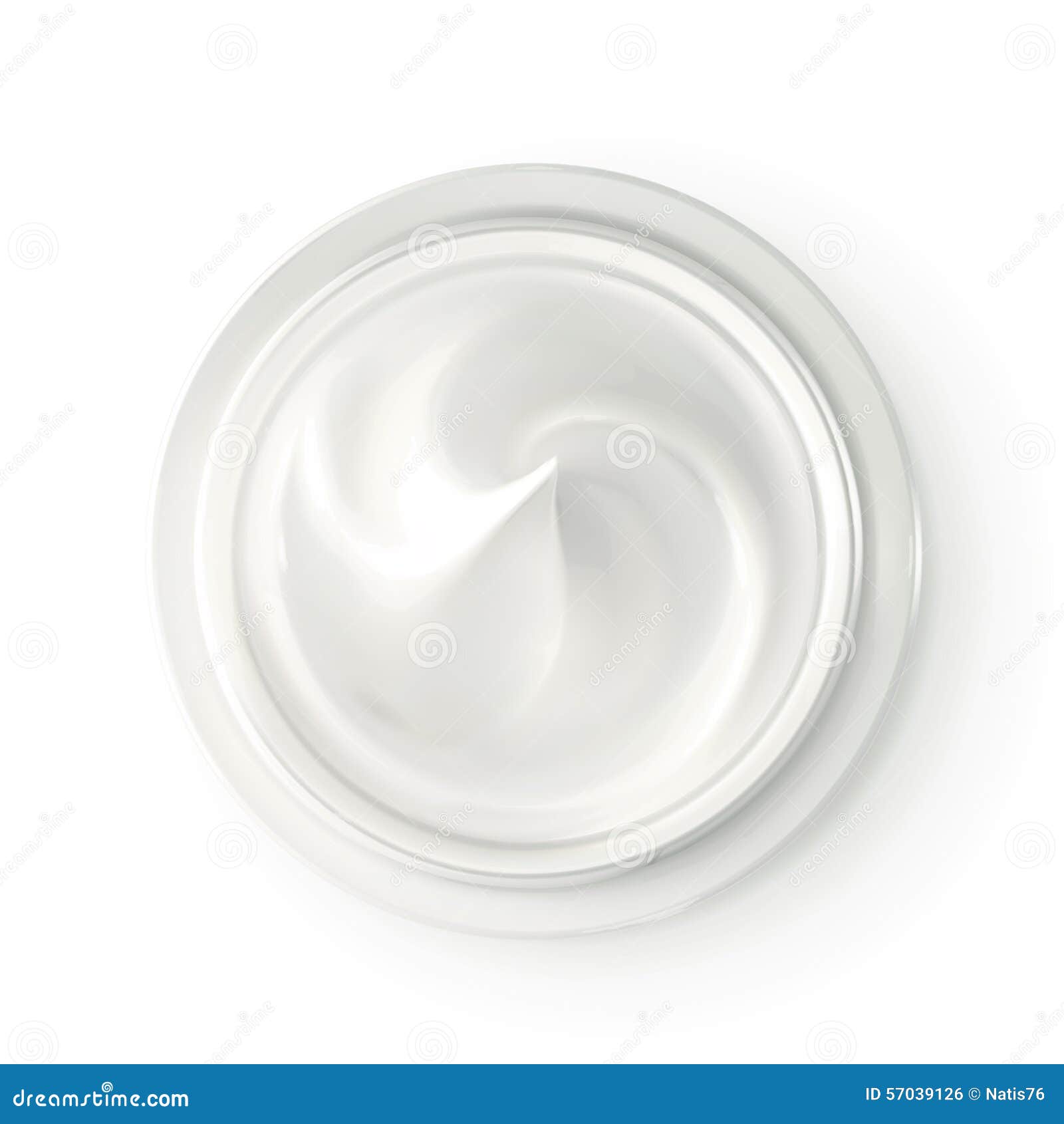 hygienic cream, top view  