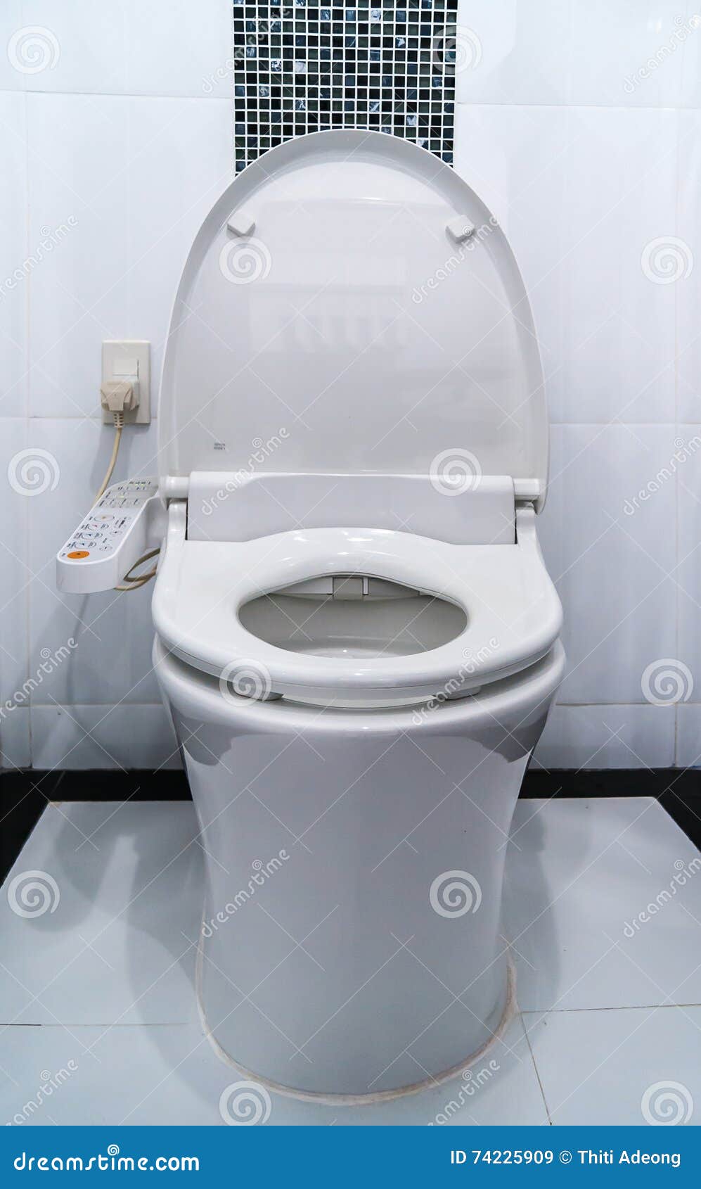 Hygienic and High Technology of the Toilet Bowl, Automatic Flush Stock Image Image of mosaic