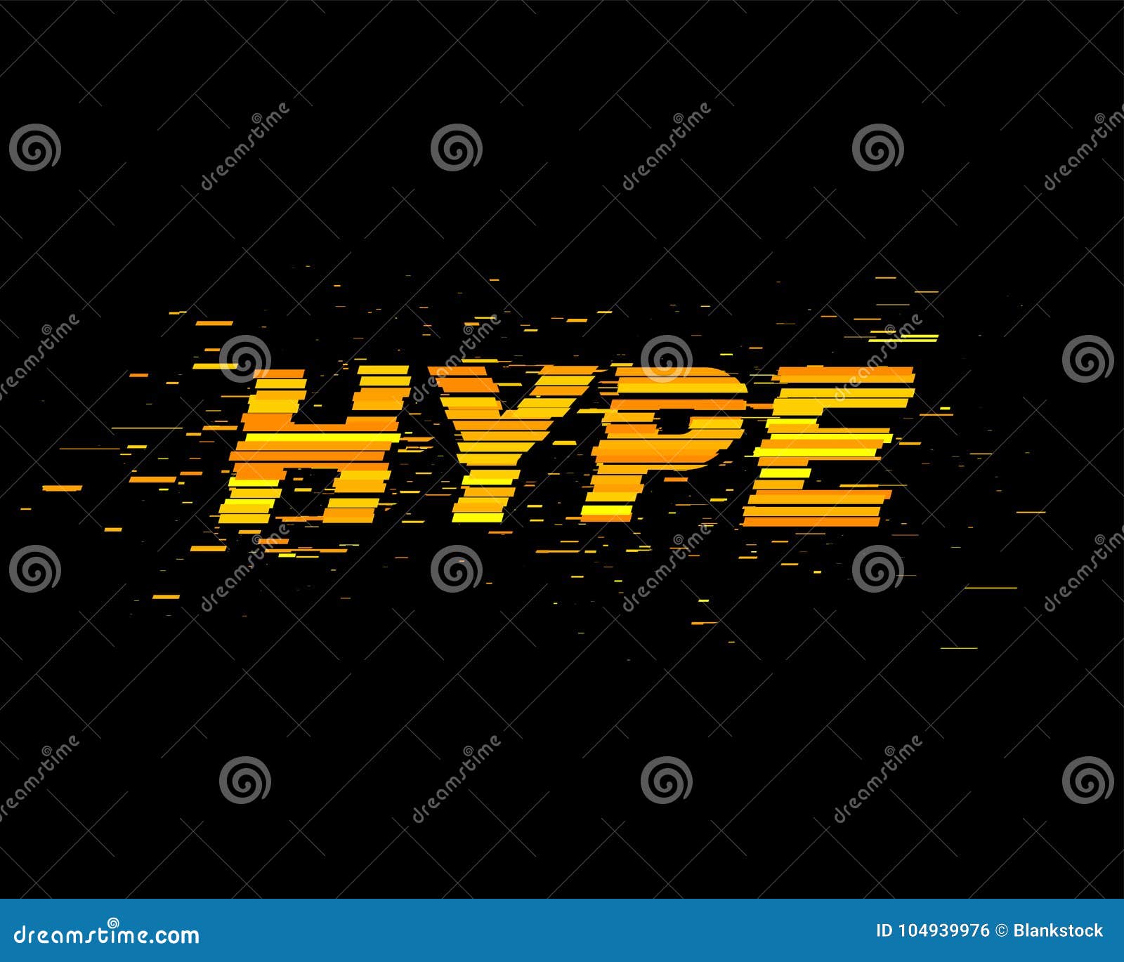 Hype Text with Glitch Effect. Vector Stock Vector Illustration of