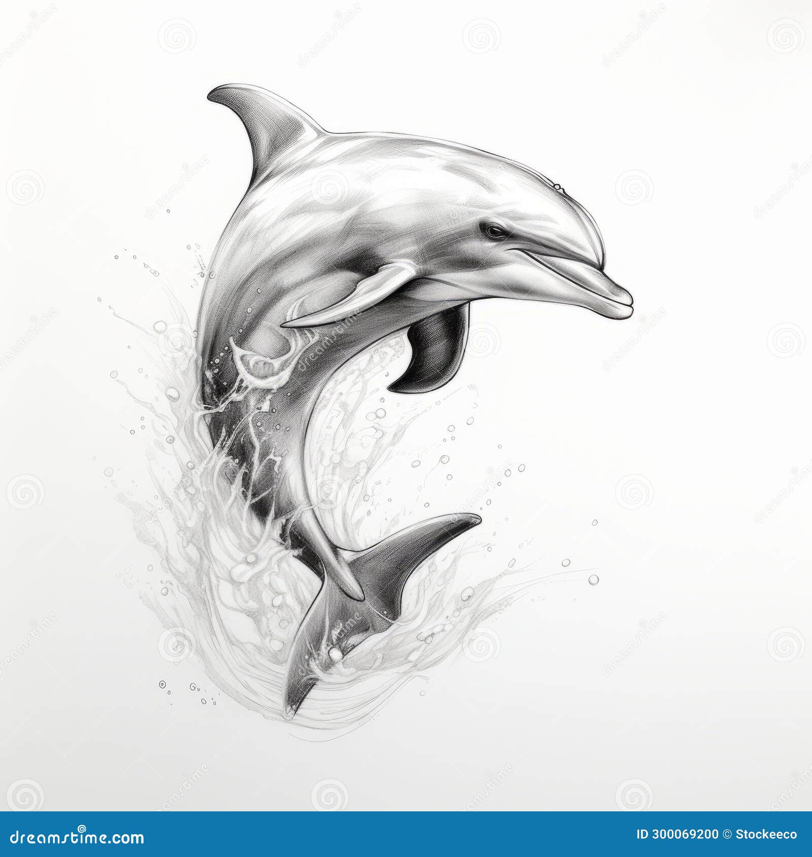 hyper-detailed rendering of a dolphin jumping through ink