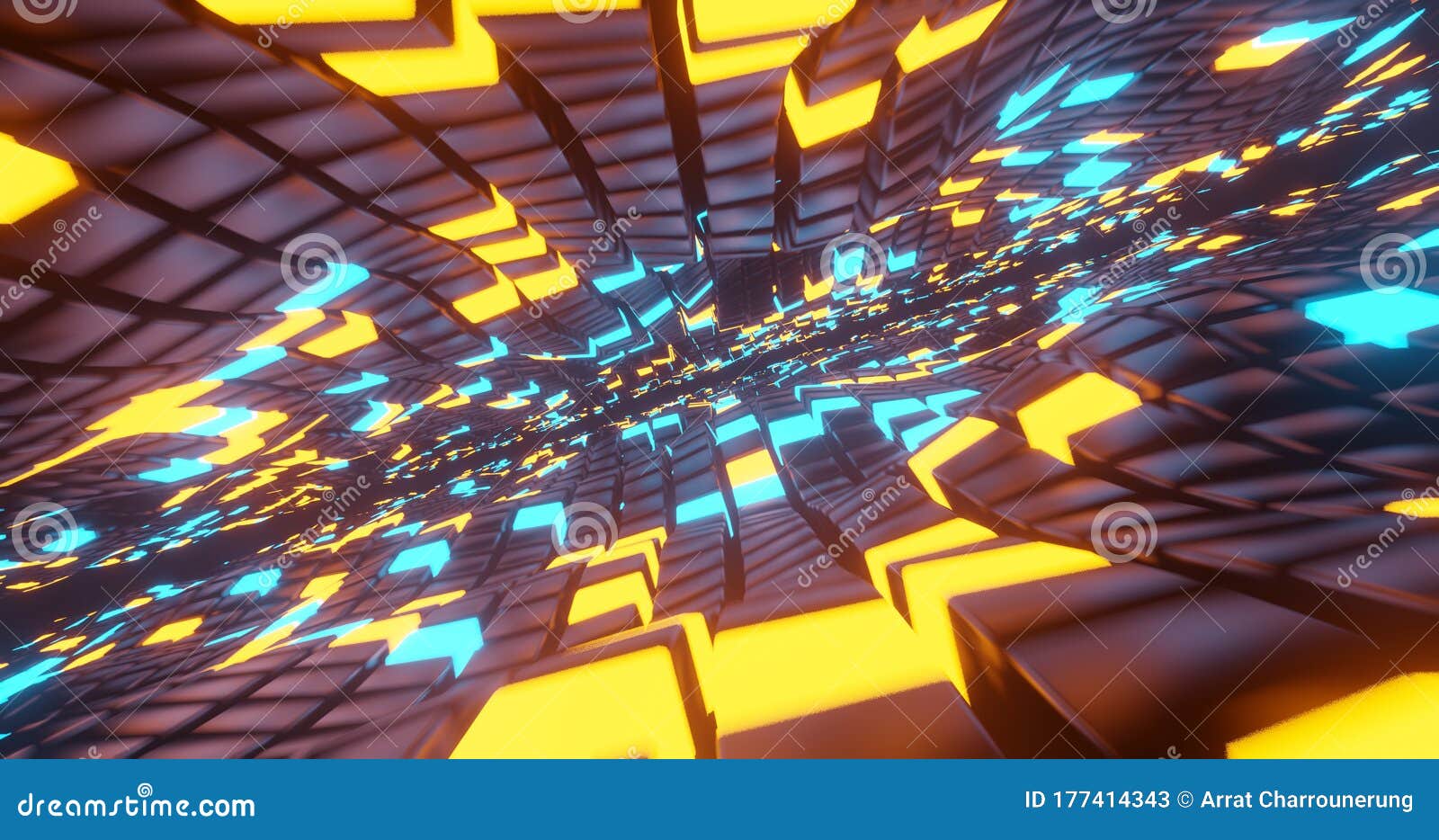 Hyper Loop Space Concept., 3D Rendering Stock Illustration