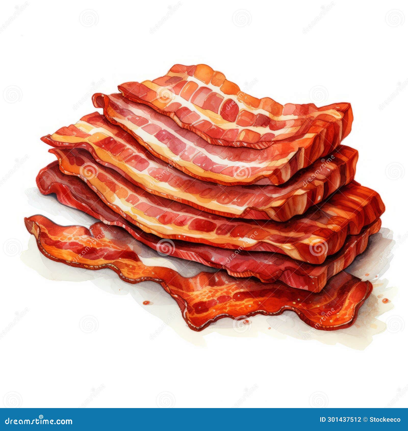 Hyper-realistic Bacon Illustration: Vibrant Caricatures and Wavy Resin