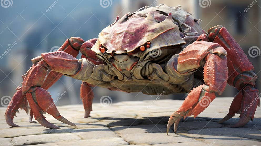 Hyper-realistic 3d Game: the Renaissance Crab Stock Illustration