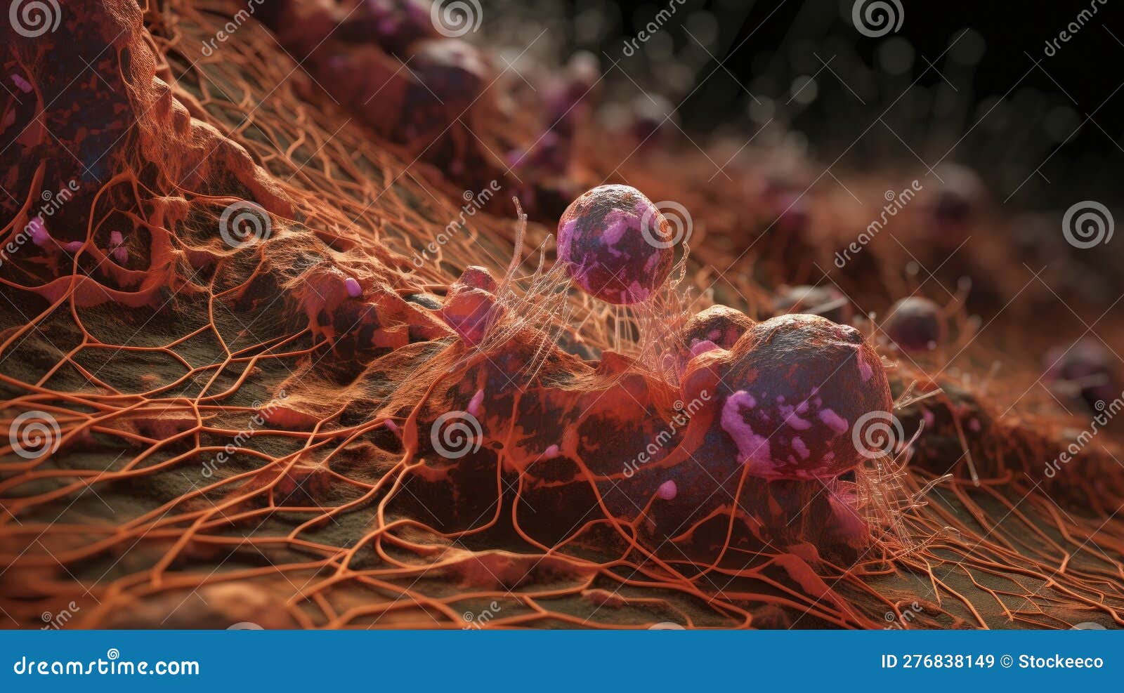 hyper-realistic detail of a1 adrenergic receptor communication under microscope