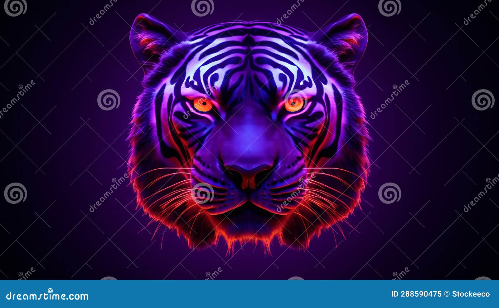 Neon Tiger: Realistic Hyper-detailed Rendering with Electric Colors ...