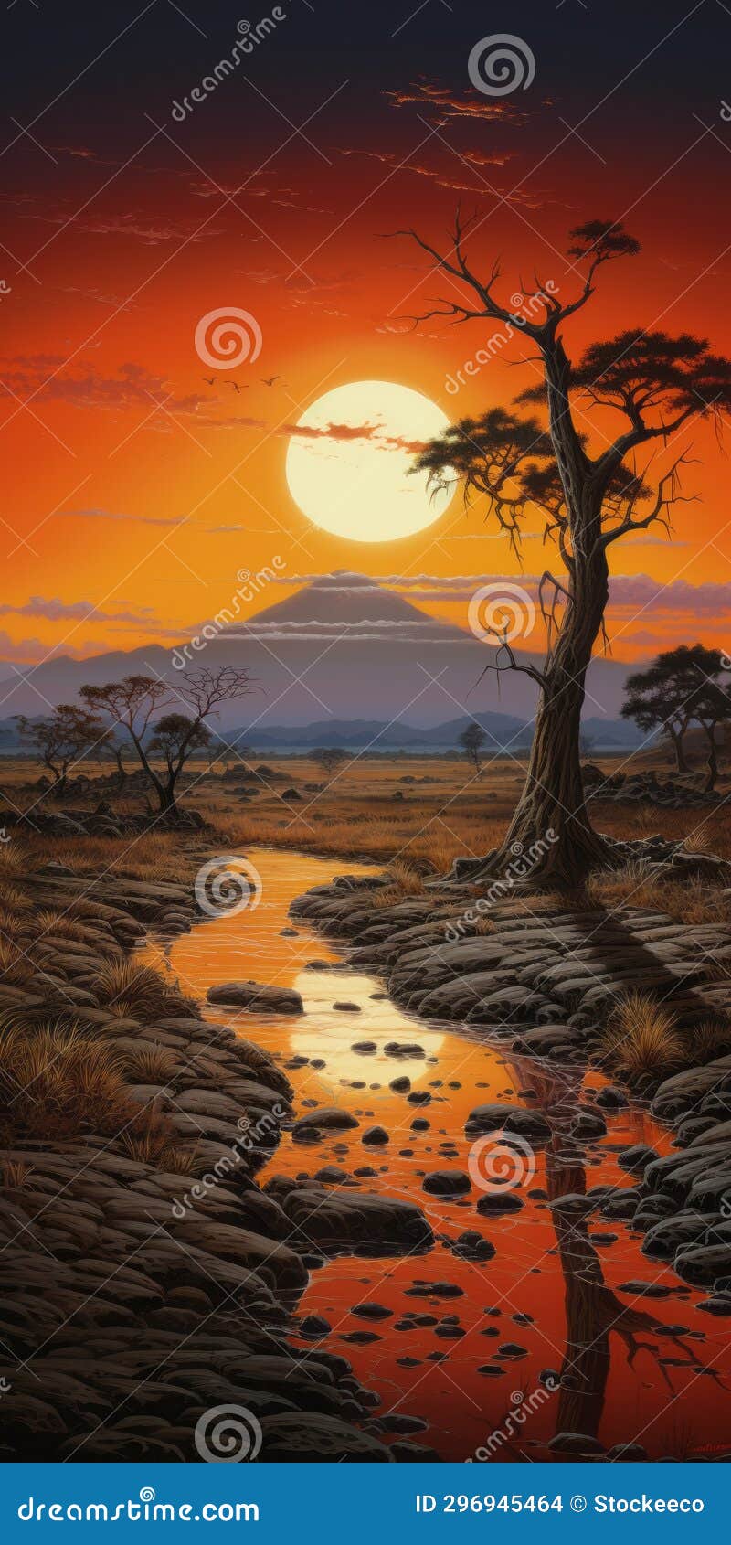 savanna painting in the style of dalhart windberg