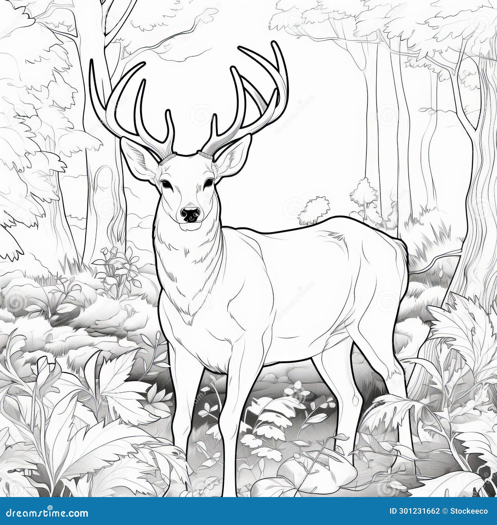 Buck Deer Coloring Page