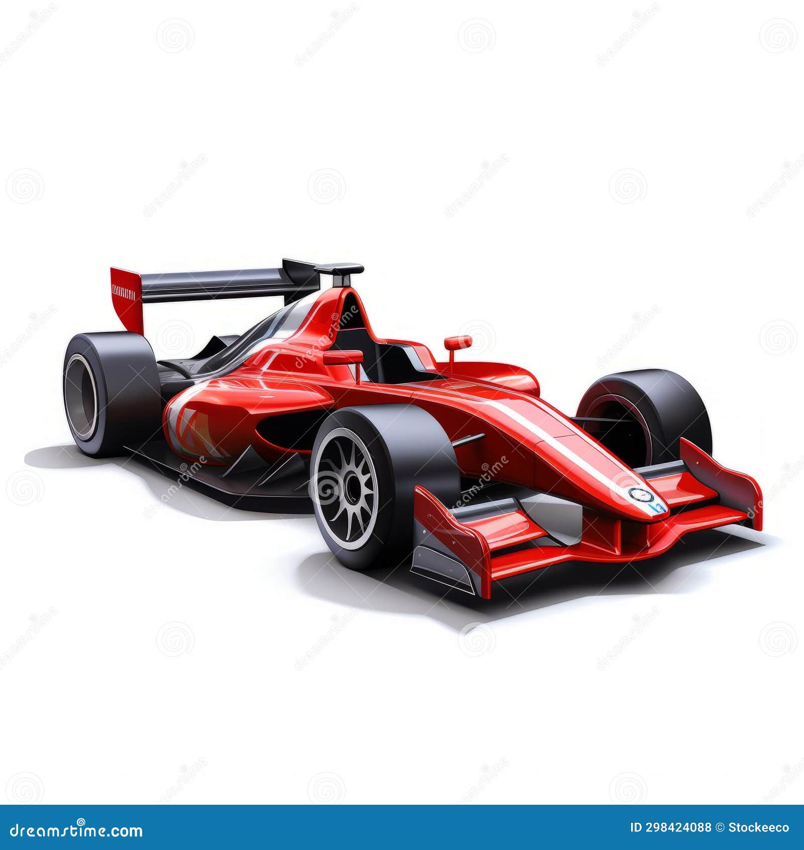 hyperrealistic red race car  with vibrant colors