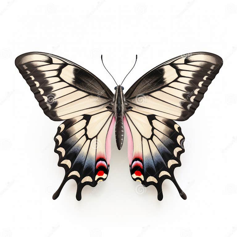 Hyperrealistic Swallowtail Butterfly Illustration on White Background ...
