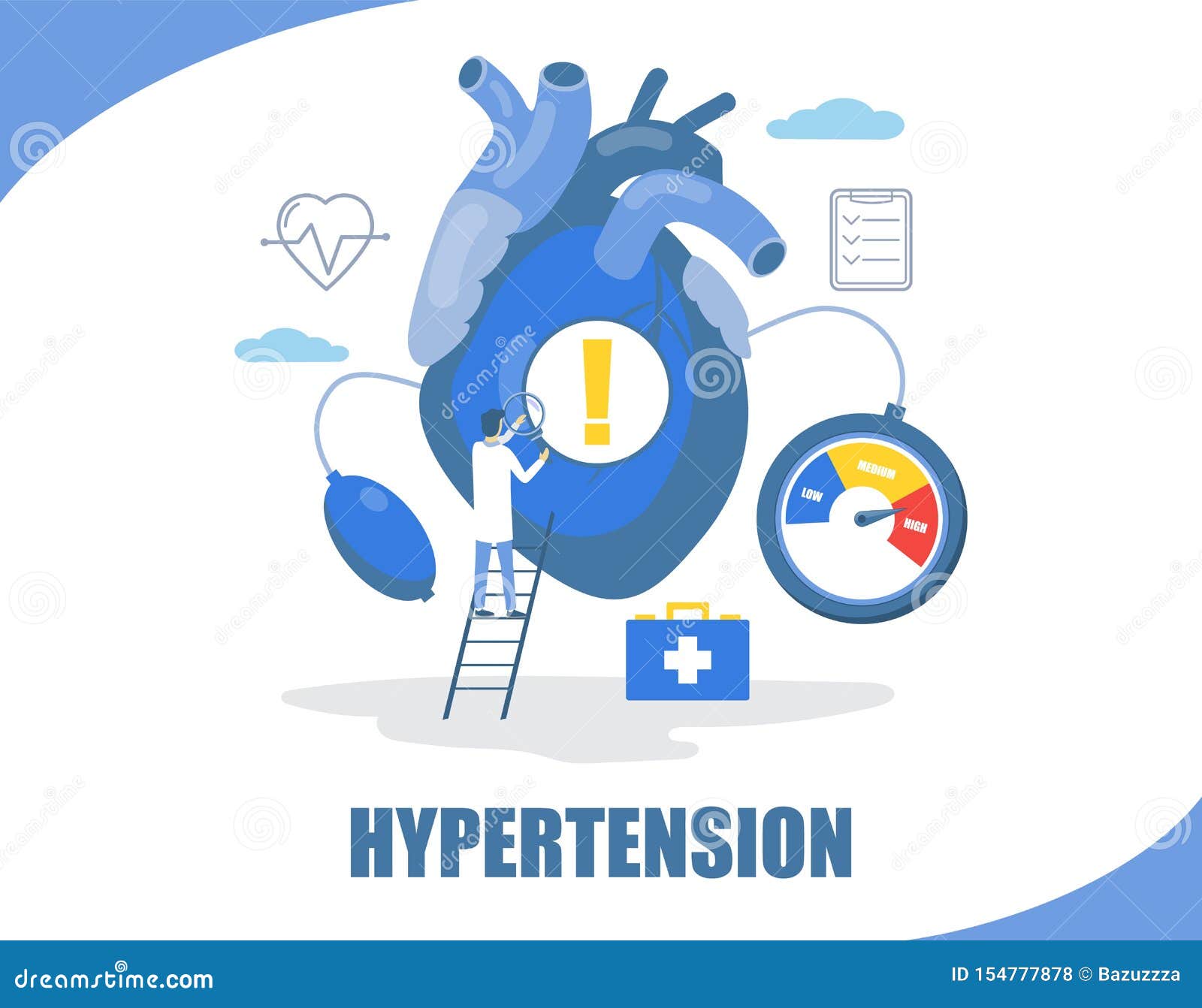 hypertension concept  flat style  
