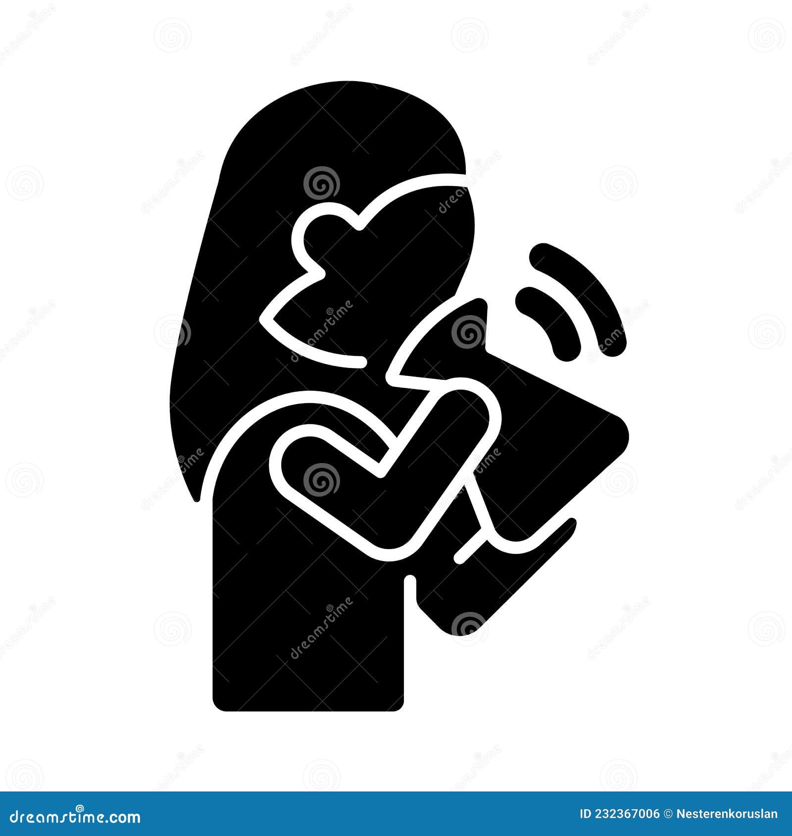 hyperventilation black glyph icon