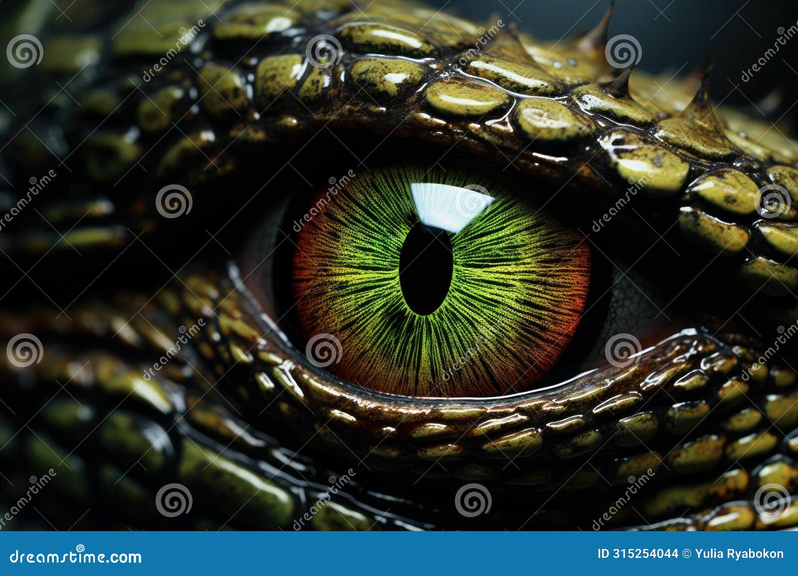 hypnotic reptilian eye macro. generate ai