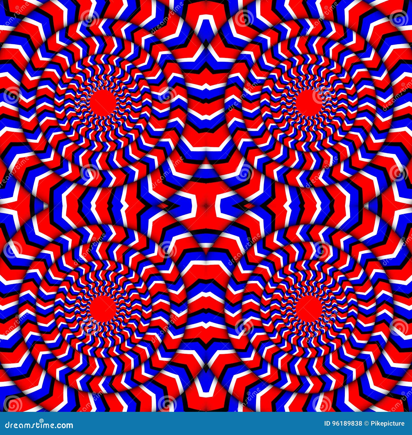 hypnotic of rotation. perpetual rotation illusion. background with bright optical illusions of rotation. optical
