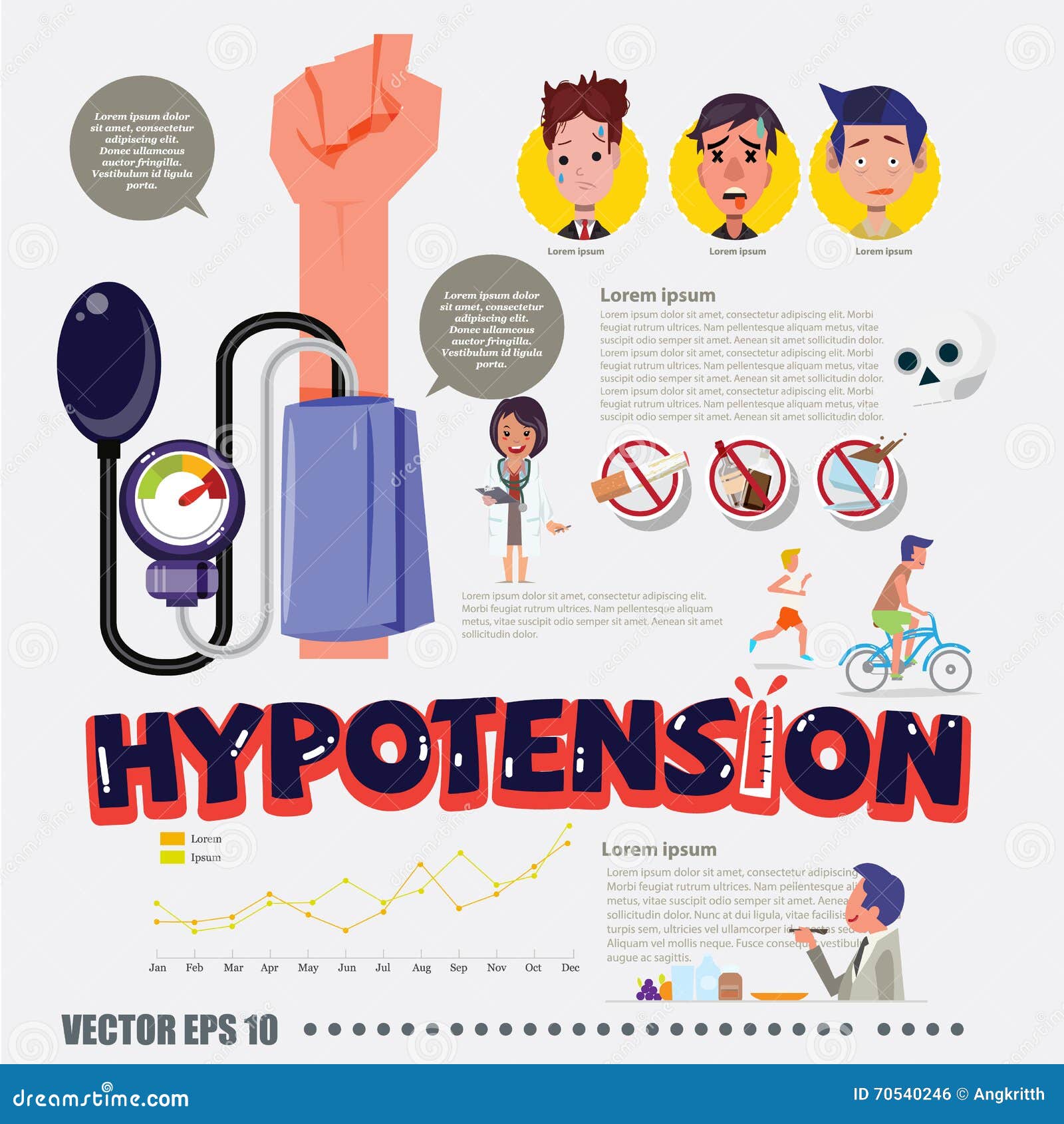 Hypotension Avec Les éléments Infographic Illustration Stock Illustration du fonctionnement