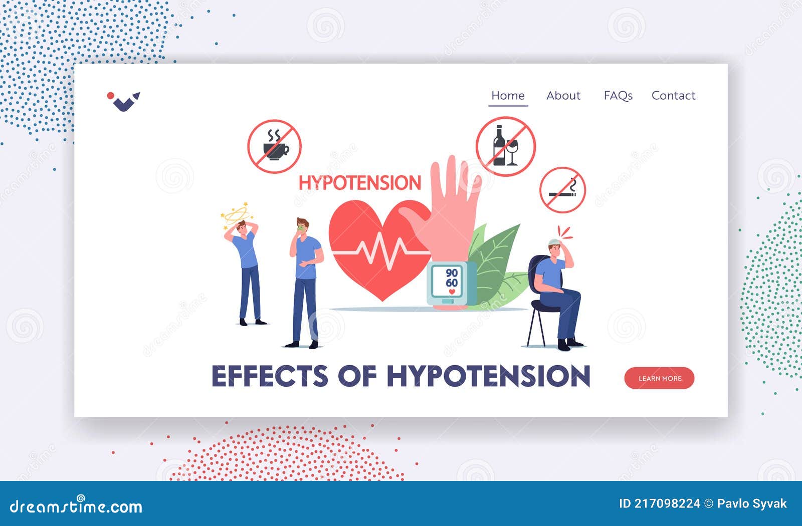 Hypotension Low Blood Pressure Cartoon Illustration Royalty Free Stock