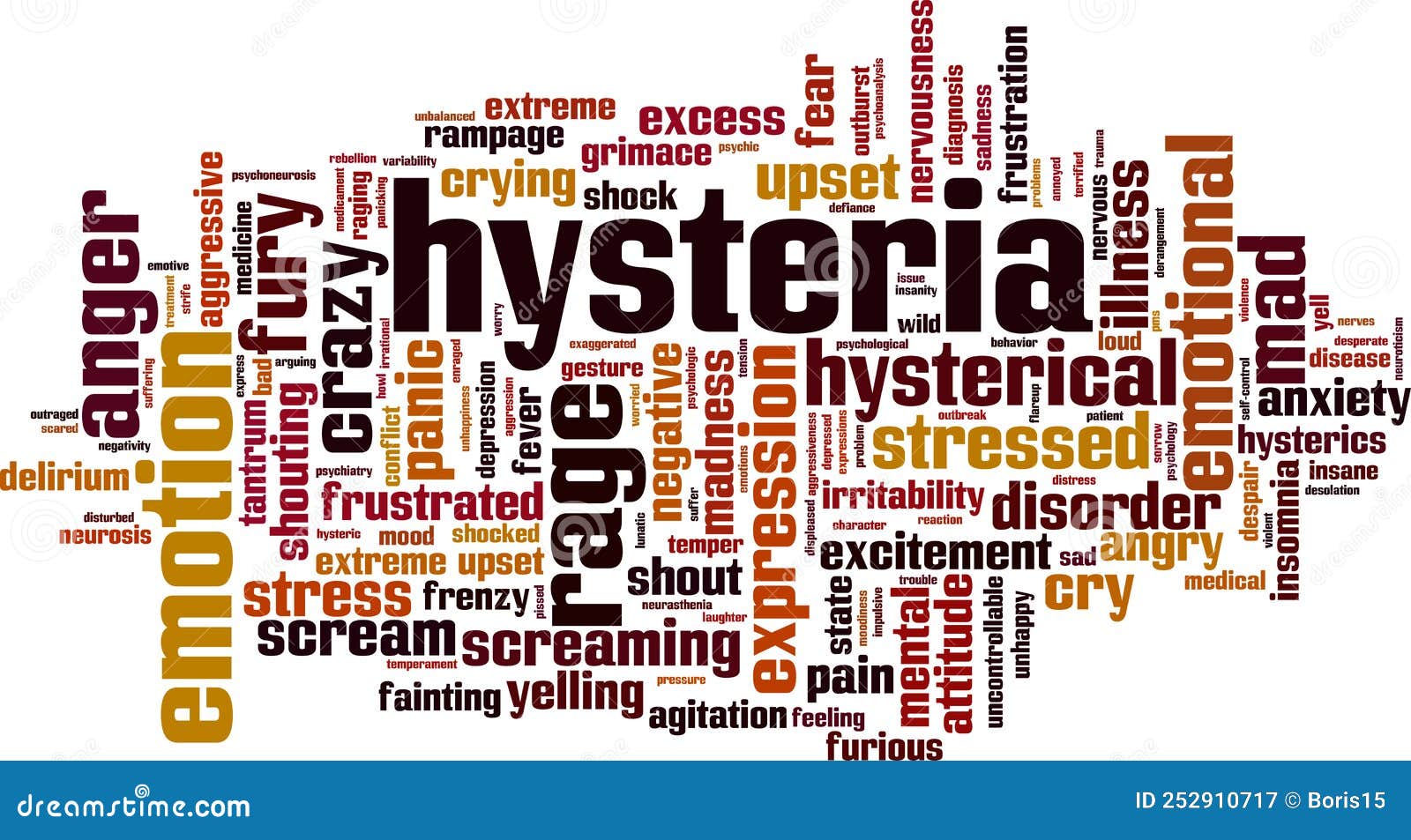 Hysteria word cloud stock vector. Illustration of anxiety 252910717