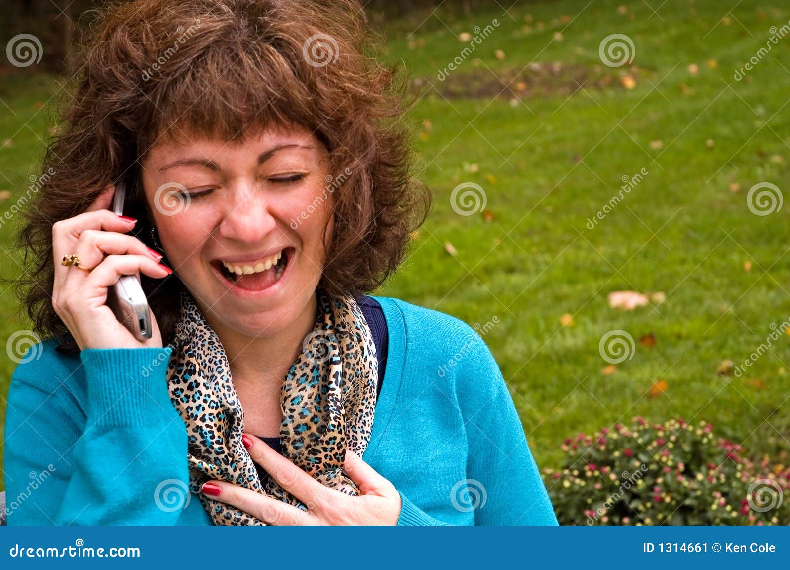 Hysterical Woman On Cellphone Stock Image Image 1314661