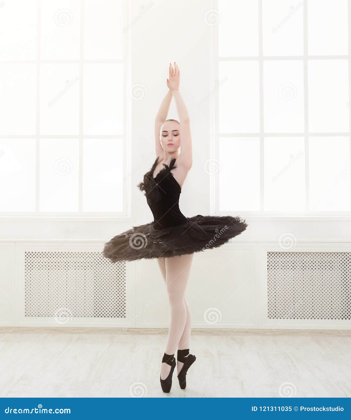 Härlig Behagfull Ballerina I Klänning För Svart Svan Härlig Behagfull Ballerina I Klänning För Svart Svan