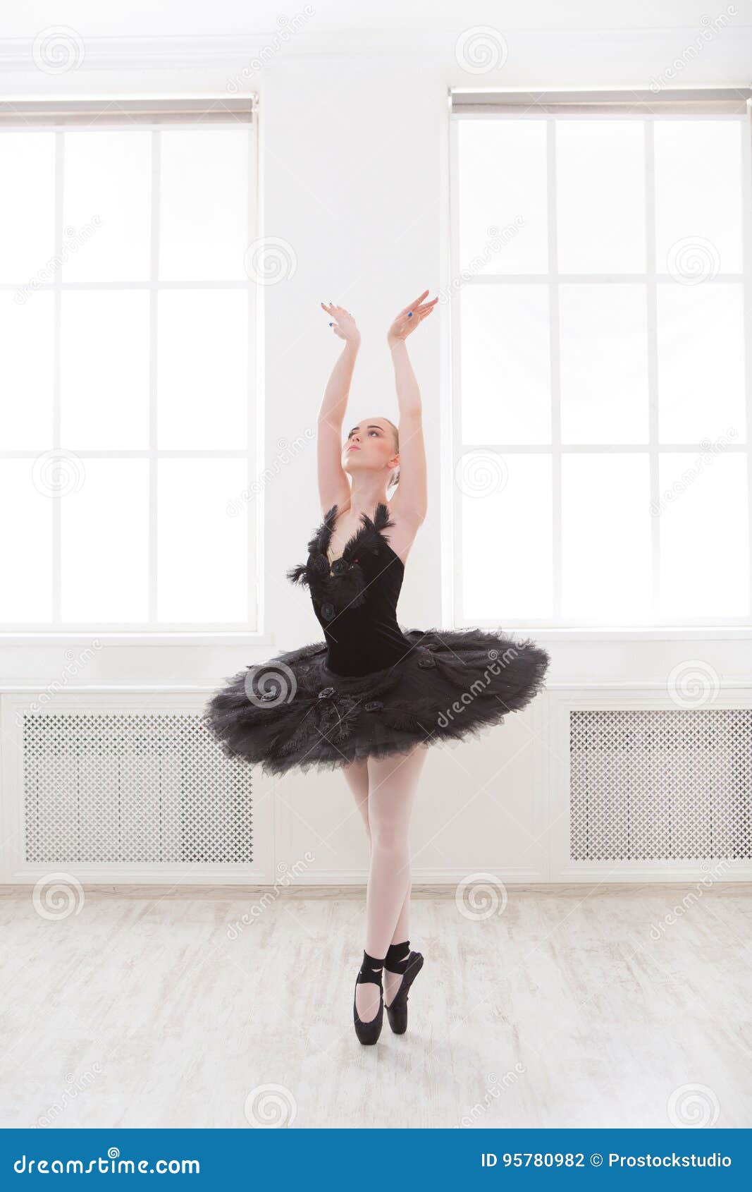 Härlig Behagfull Ballerina I Klänning För Svart Svan Härlig Behagfull Ballerina I Klänning För Svart Svan