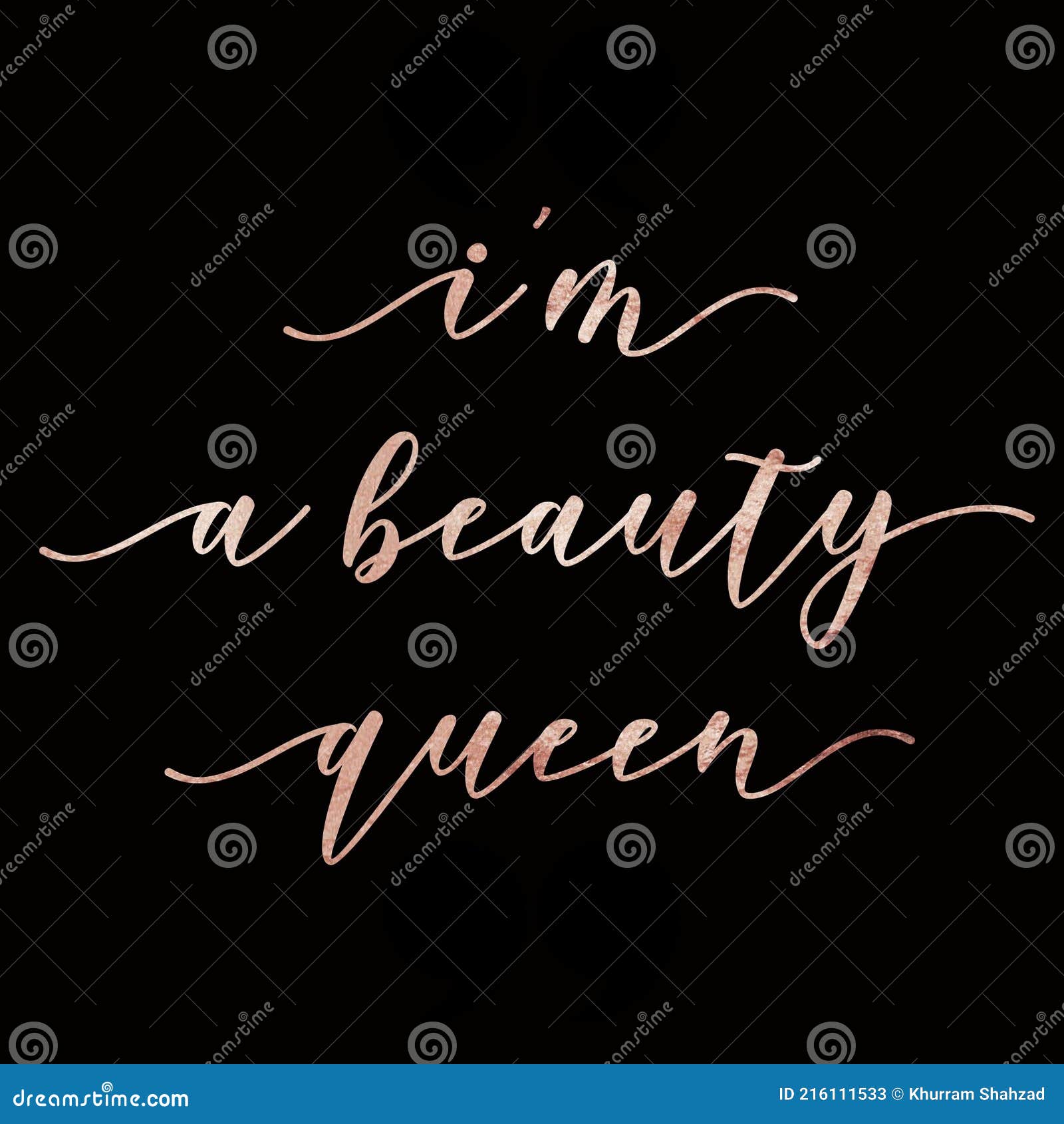 I Am A Beauty Queen Short Quote For Beauty Saloon Stock Illustration Illustration Of Lettering Feminist