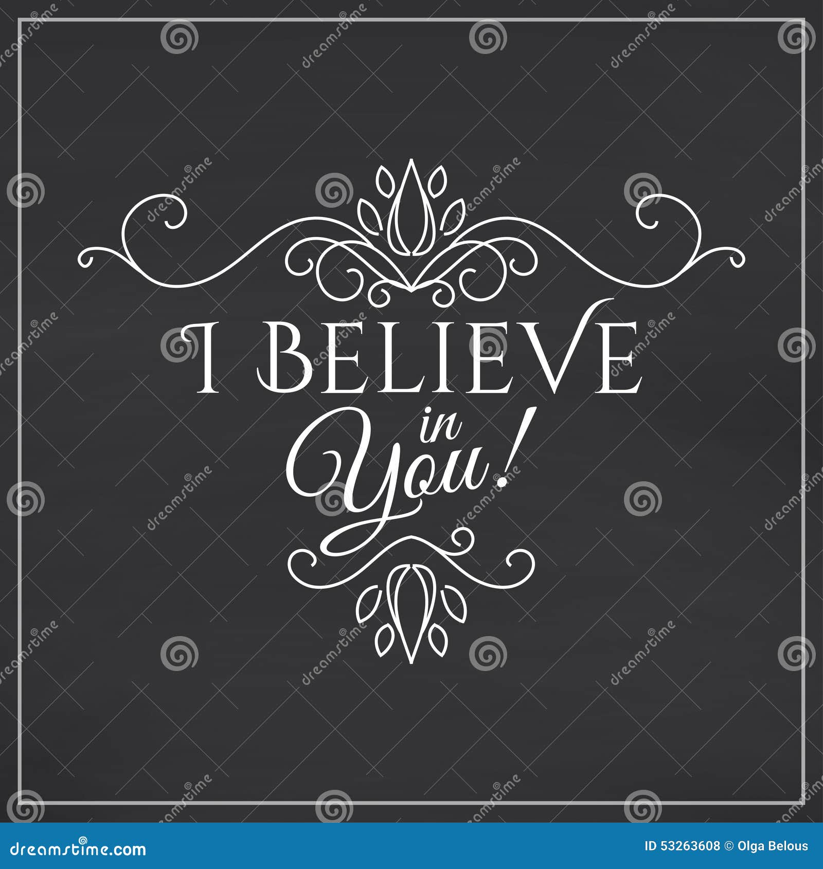 I Believe In You Lettering On Chalkboard Stock Vector - Image ...