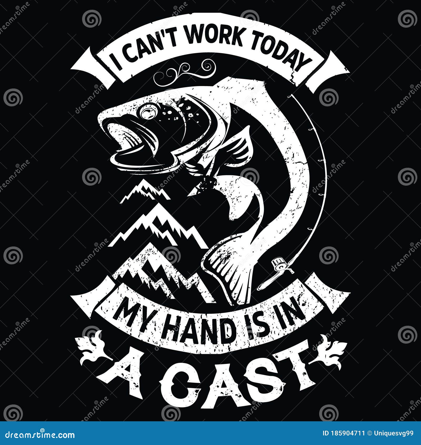 I Can`t Work Today My Hand is an a Cast - Fishing T Shirt Design,T