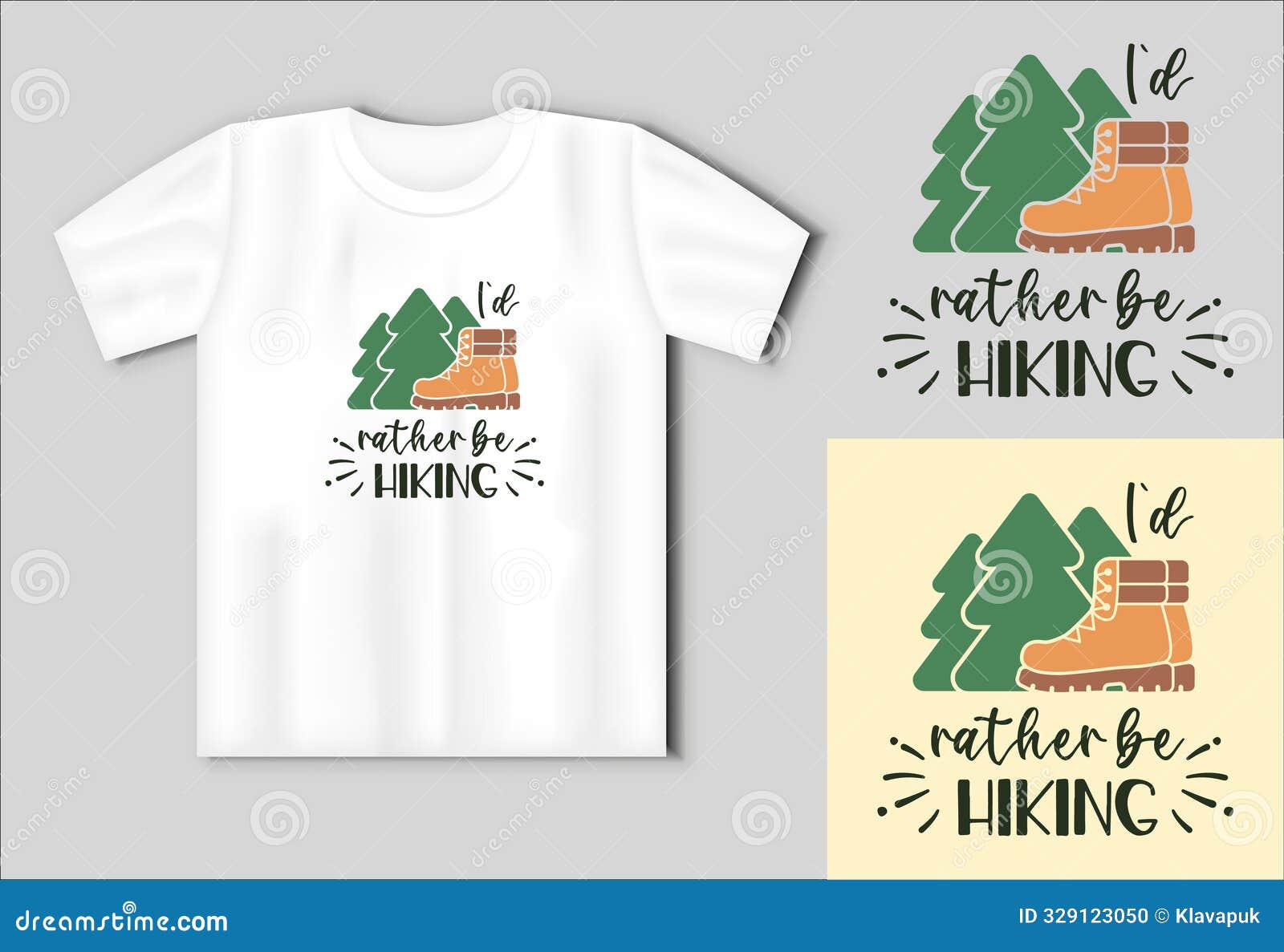 i did rather be hiking - hiking eps , camping concept with t-shirt mockup