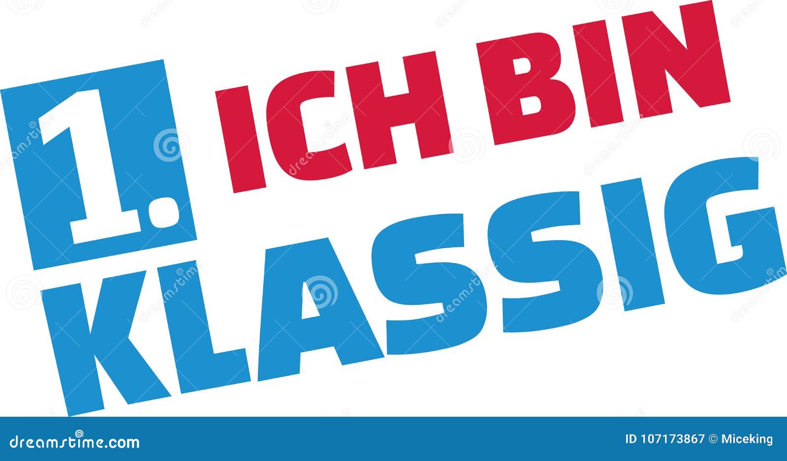 I am First Class School Starter German Stock Vector Illustration of