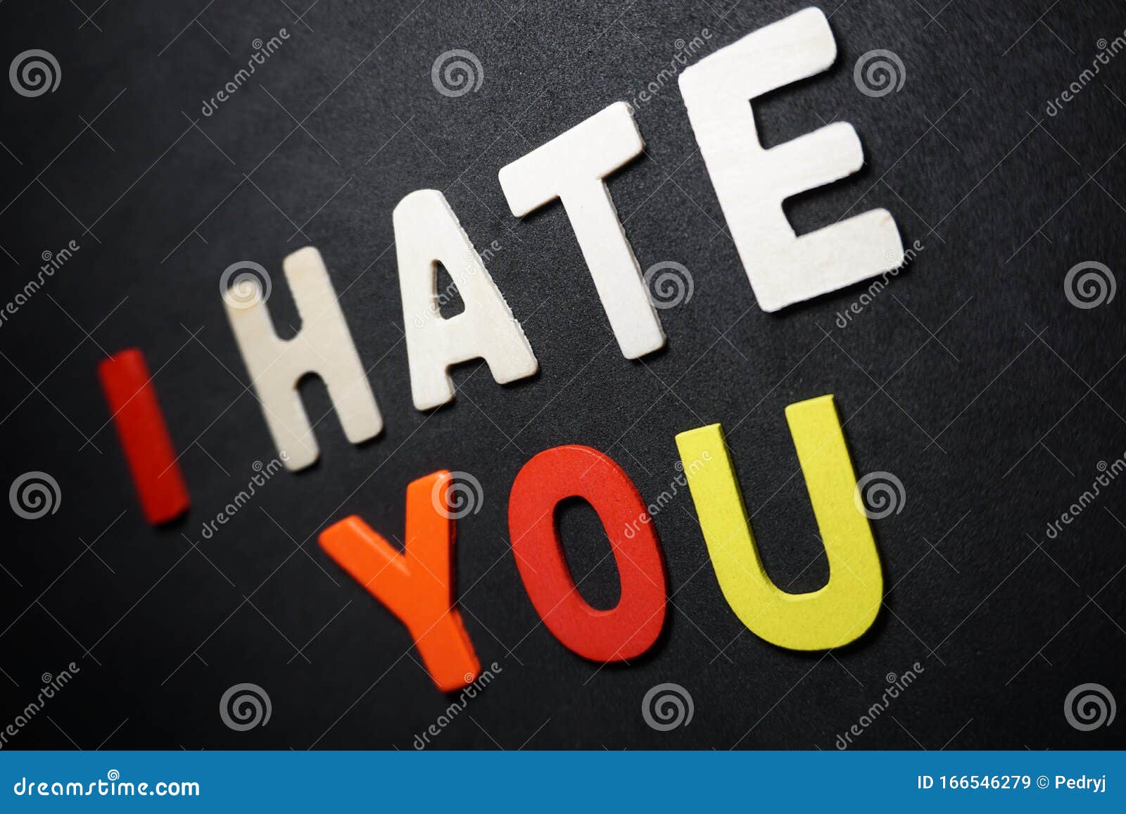 I hate you stock image. Image of color, typography, creative - 166546279