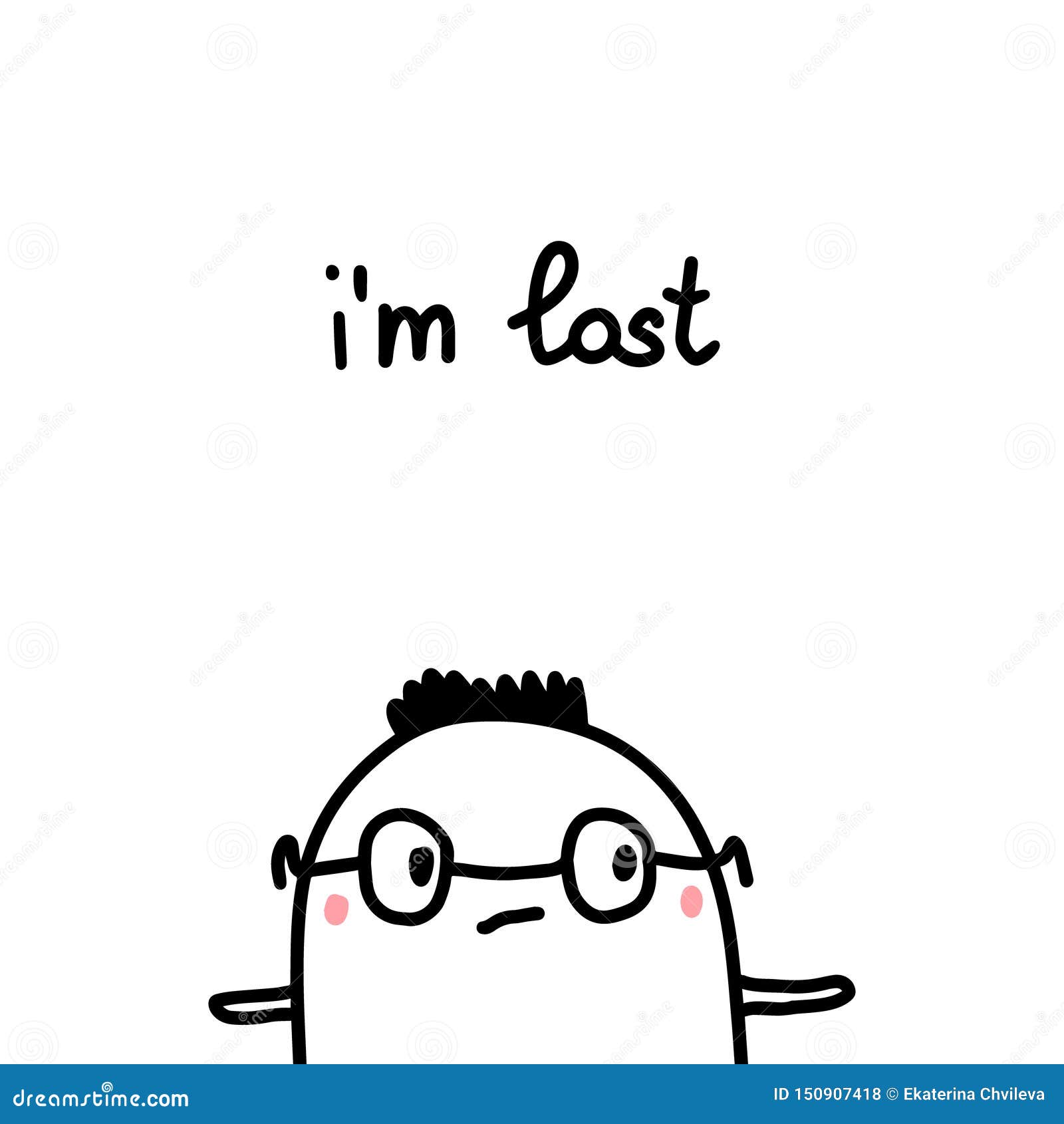i lost hand drawn vector illustration cartoon style sad man glasses i lost hand drawn vector illustration 150907418