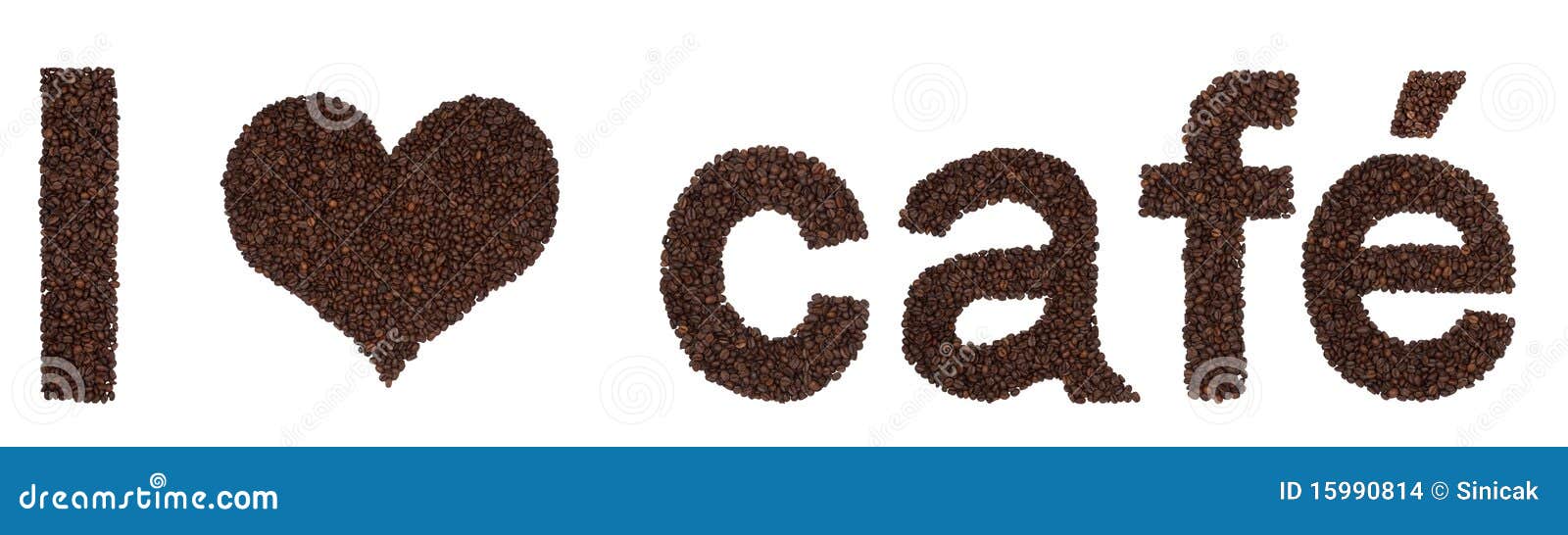 I Love Cafe from Coffee Beans Stock Photo Image of isolated