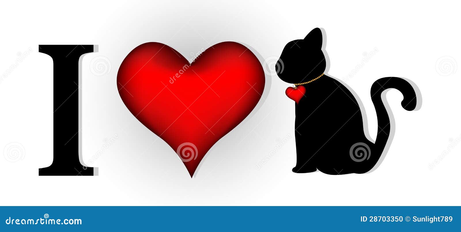I love cat for you design stock illustration. Illustration of black ...
