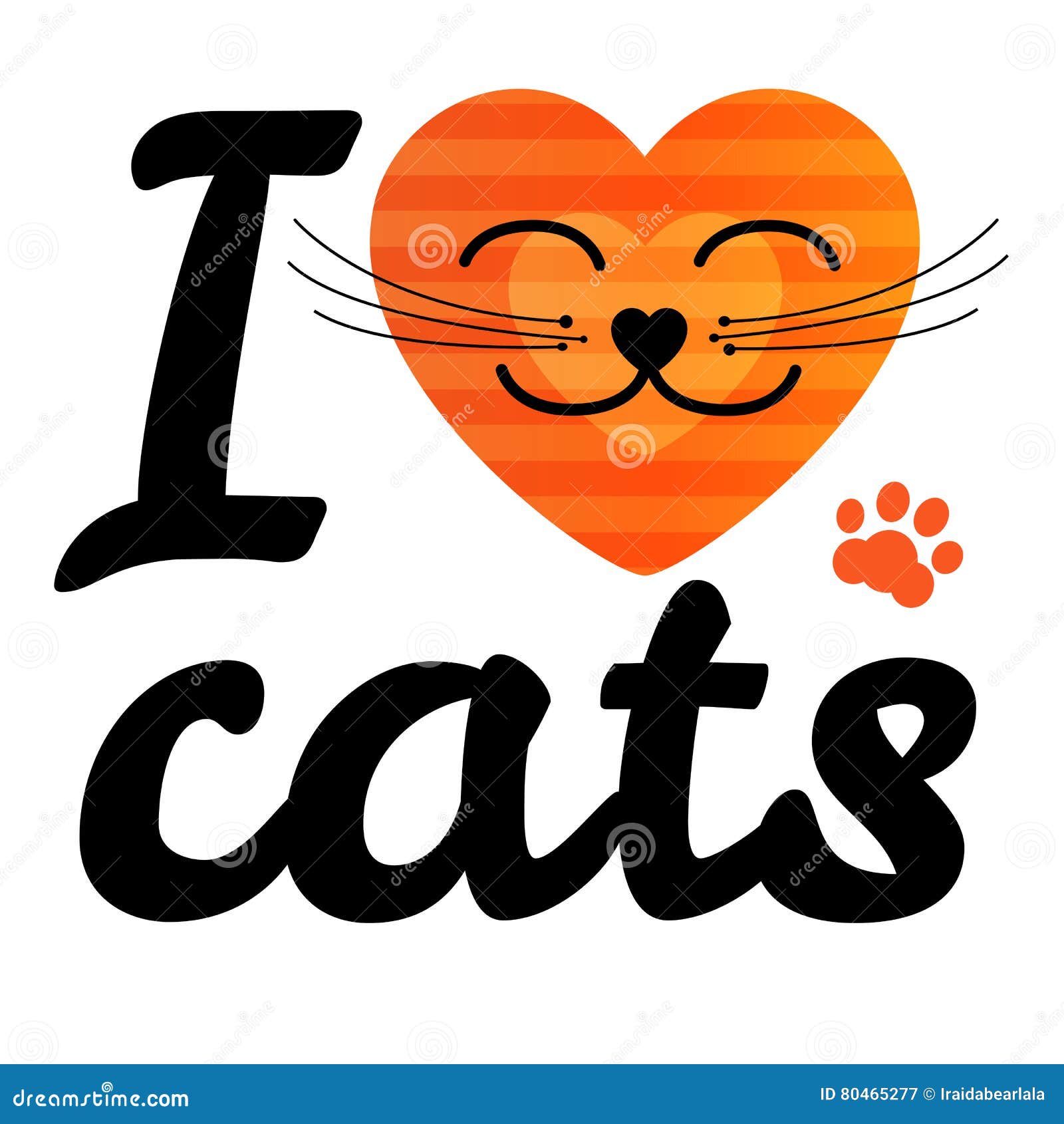 I love cats stock vector. Illustration of animal, mouth - 80465277