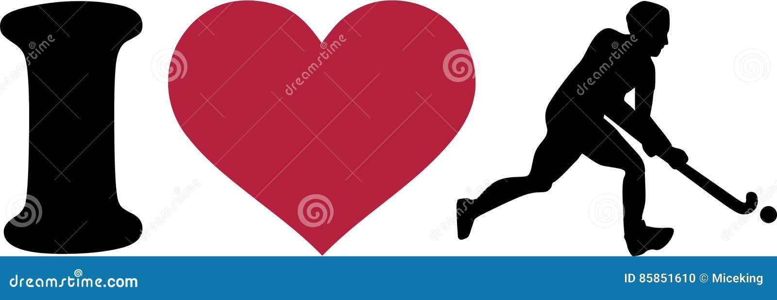 I love Field Hockey Player stock vector. Illustration of pictogram