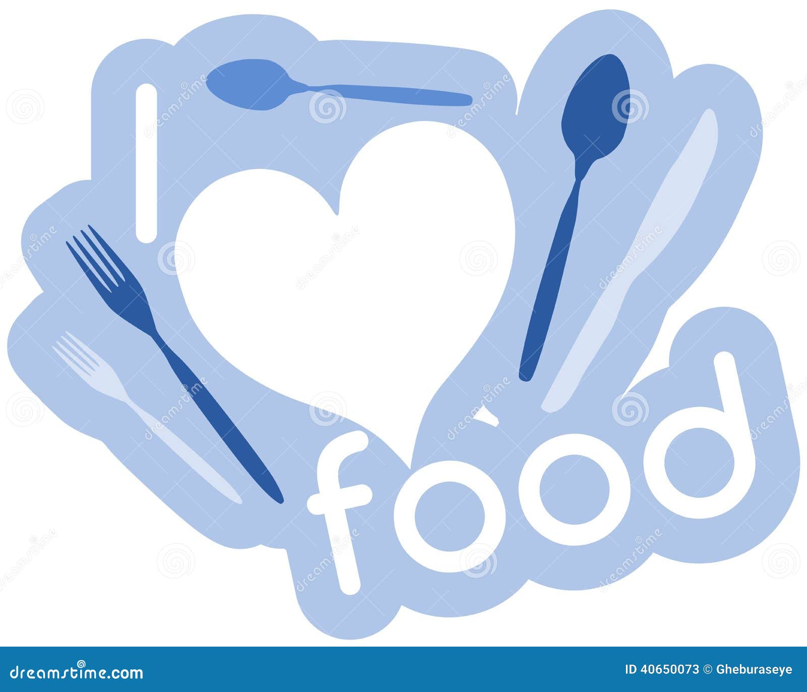 Colorful I Love Food Illustration Isolated Stock Vector Illustration