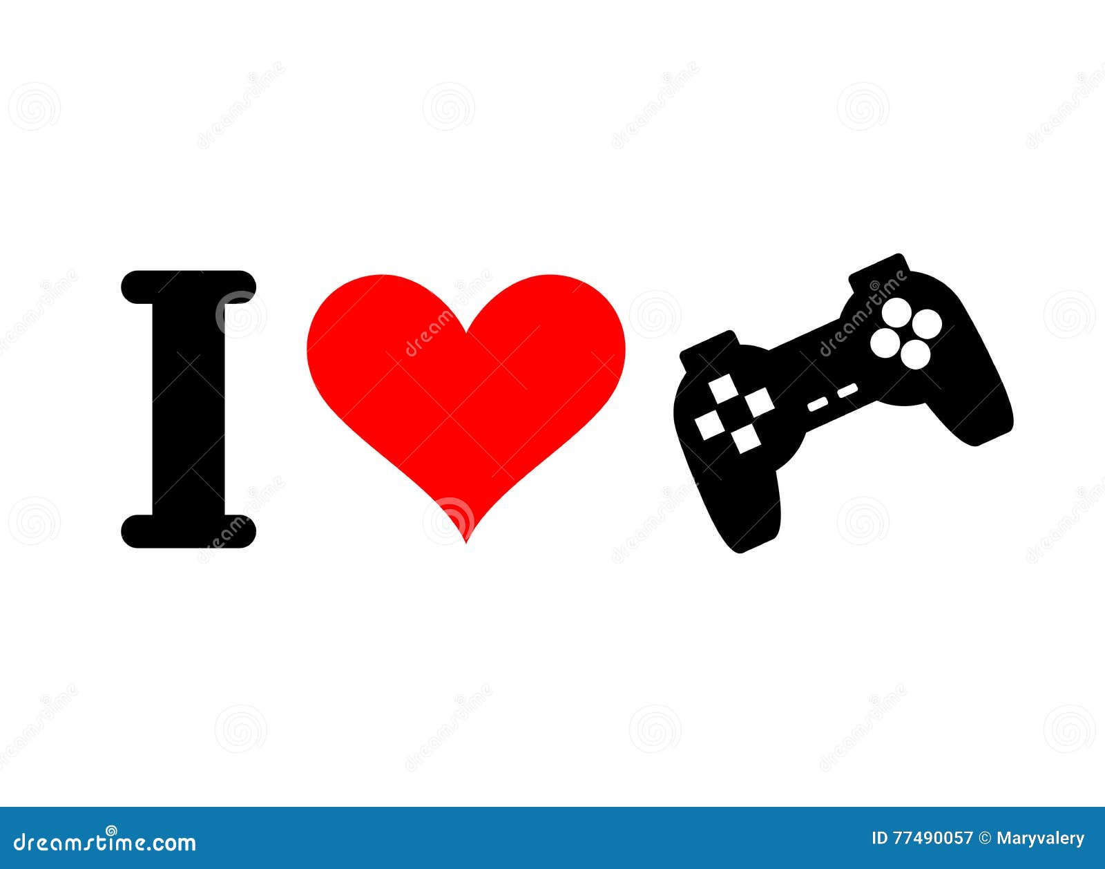 I Love Games. Heart And Gamepad. Logo For Players In Console. Stock Vector - Illustration of ...