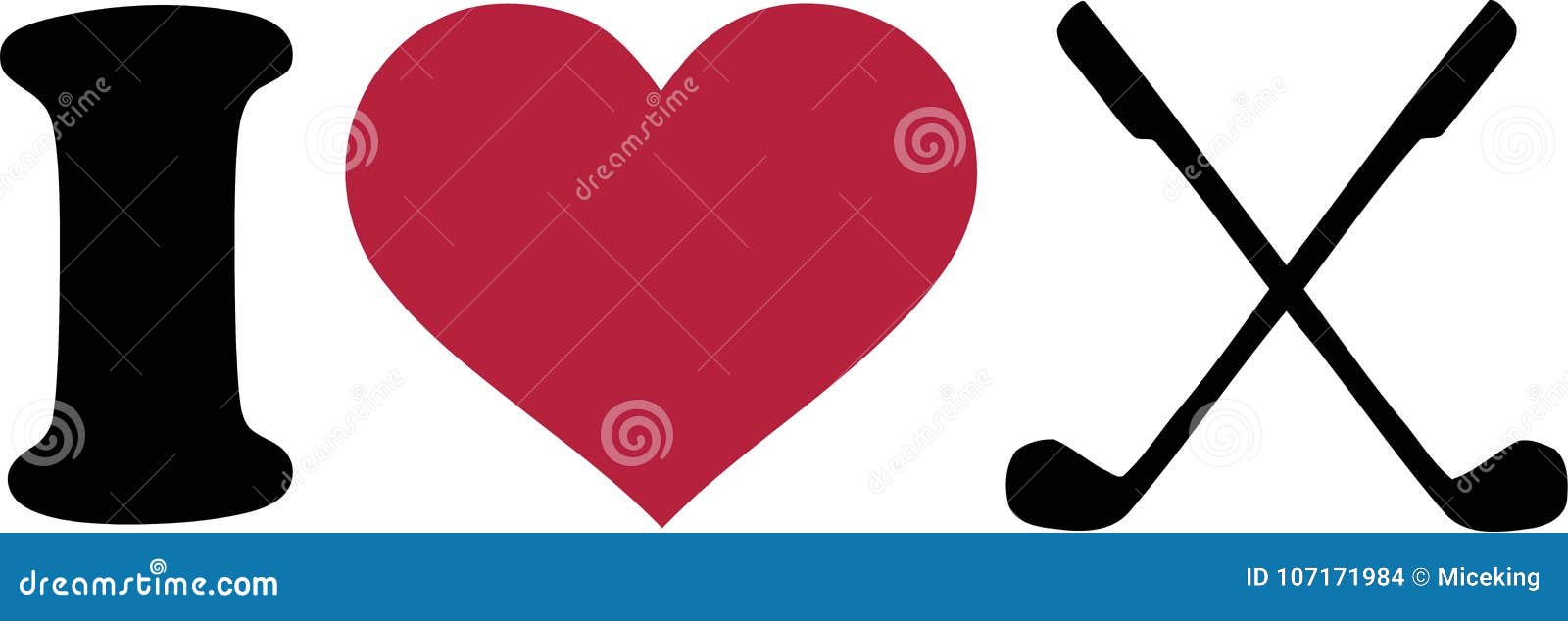 Download I Love Golf Clubs stock vector. Illustration of flag ...