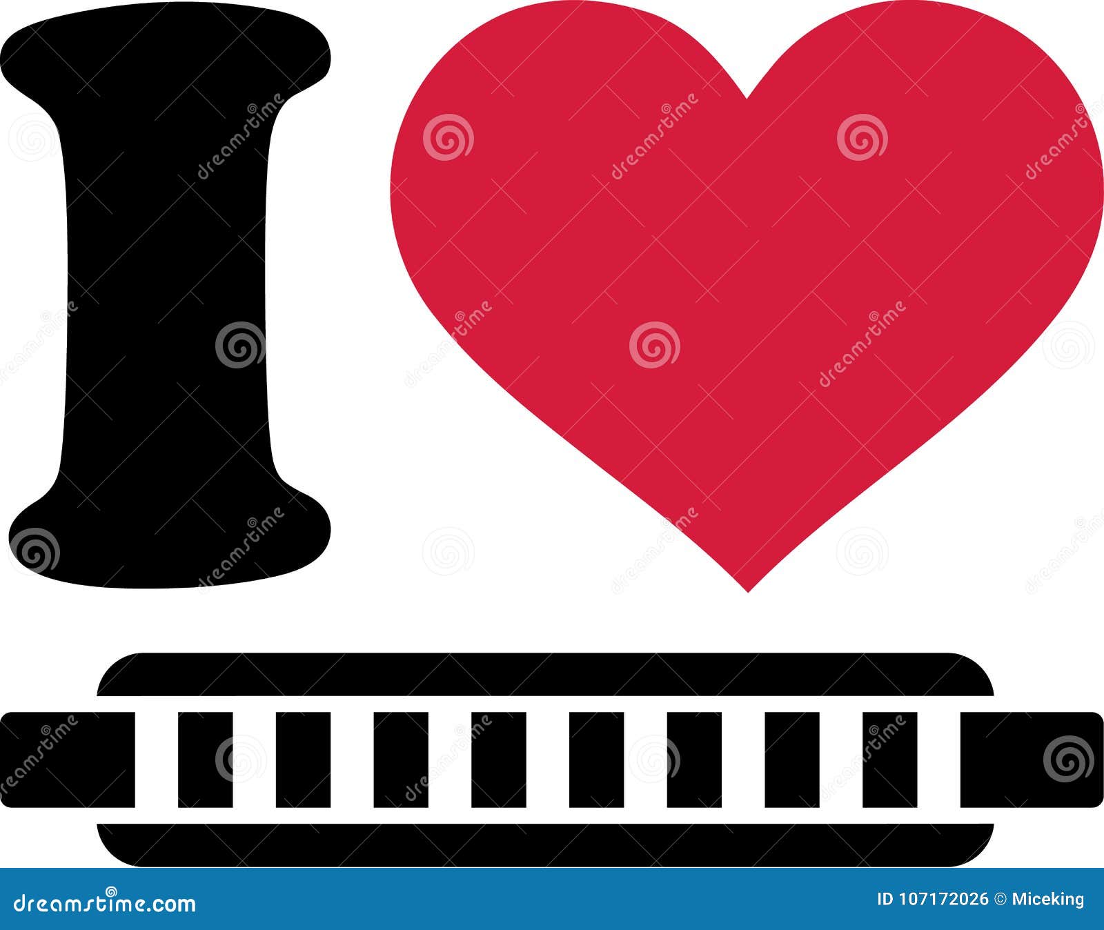 I love harmonica symbol stock vector. Illustration of pictogram 107172026