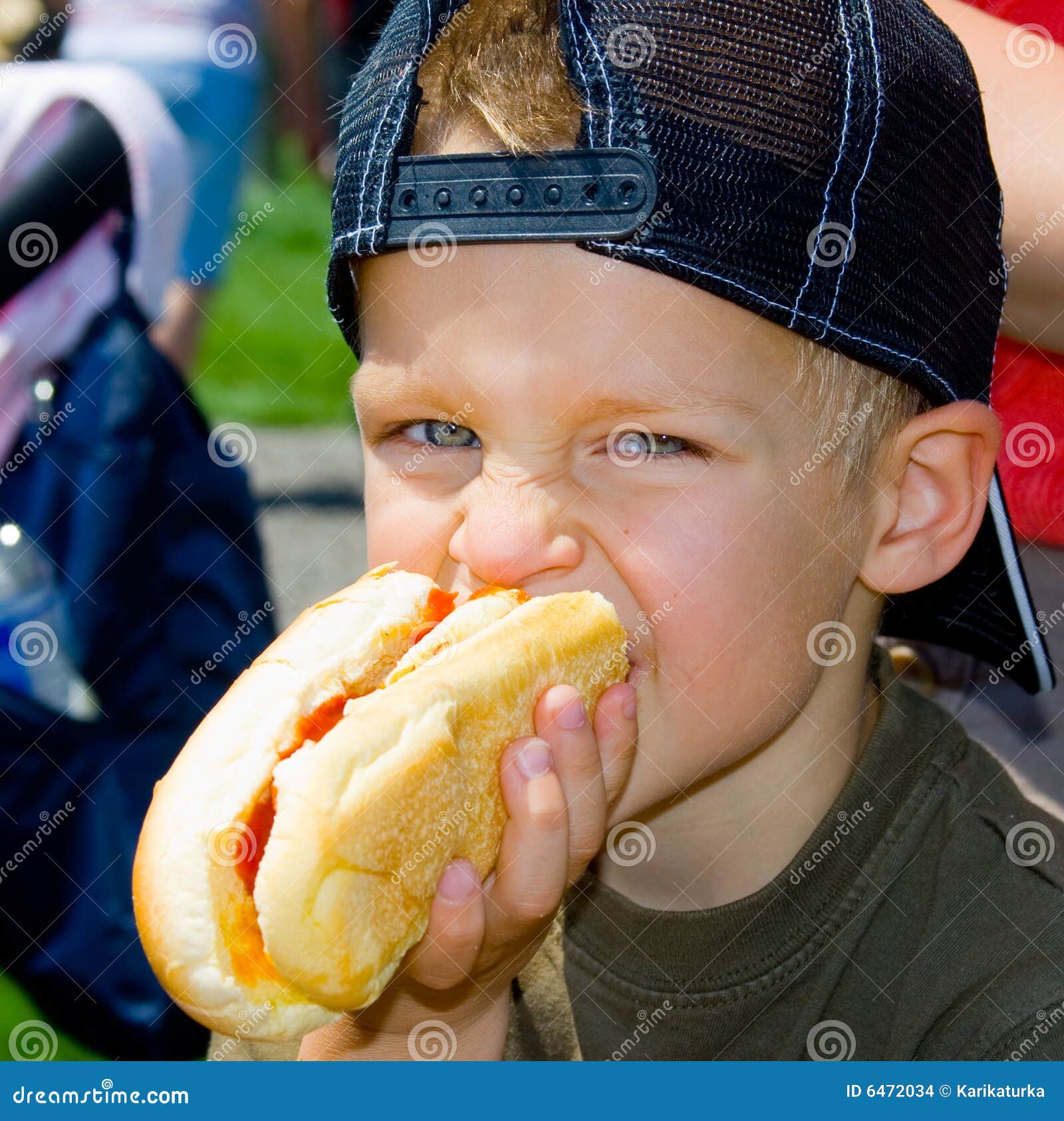 I love hot dogs! stock photo. Image of boys, blond, preschooler 6472034